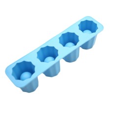 Silikon 4-cangkir Berbentuk Es Cube Shot Kaca Membekukan Mold Maker Nampan Pesta Minuman Bar Biru-Internasional