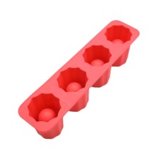 Silikon 4-Cangkir Berbentuk Es Cube Shot Kaca Membekukan Mold Maker Tray Pesta Bar Minuman Merah-Internasional