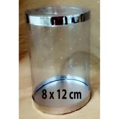 Tabung Mika Toples Lis Perak Atas Bawah + Tutup (D = 8 X 12 Cm) - D697aa