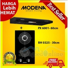 TERBARU PAKET Kompor Tanam Modena BH 0325 - 2 Tungku + Cooker Hood PX 6001 Harga Pabrik
