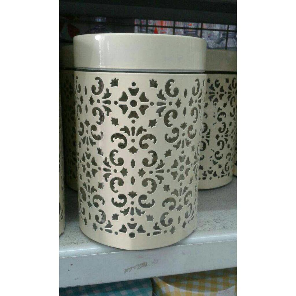 Toples Kaca & Besi Shabby Chic / Toples Lebaran / Kue Kering / Coklat - 59C655