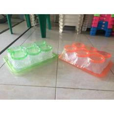 Toples Plastik Kaca/ Mika + Nampan Set - Daced9