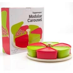 Tupperware Modular Carousel Merah Hijau - Wadah Saji Unik Berbentuk Cake - Diskon 33%