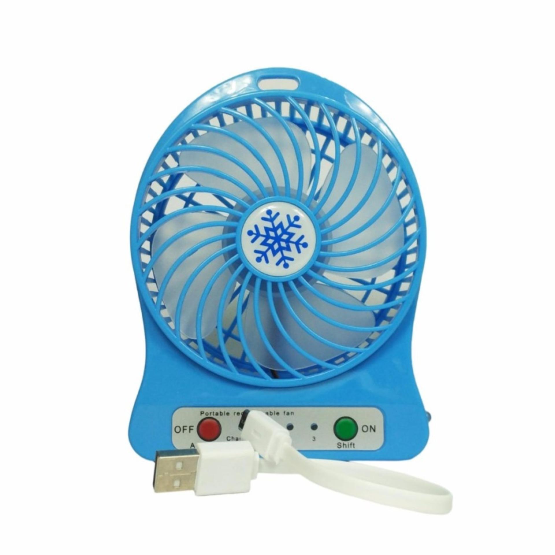 Universal Kipas Angin Mini Portable Battery Fan - Blue