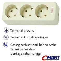 Uticon colokan listrik steker stop kontak 3 port stopkontak - ST-138