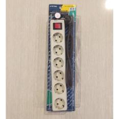 Uticon Stop Kontak 6 Lobang / Lubang + Saklar + Kabel (St-1682) - A9593E