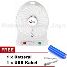 VOTRE Kipas Angin Portable Mini Fan White / Putih / Warna Random - YFS 01 + Free Batterai + Free USB Kabel