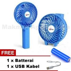 VOTRE One Handle Kipas Angin Mini Lipat Rechargeable Foldable - Warna Random + Free Batterai + USB Cable