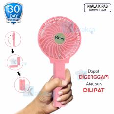 Votre One Handle Kipas Angin Mini Portable SF-02X Rechargeable Lipat Gagang Foldable & with Baterry Charge - Pink