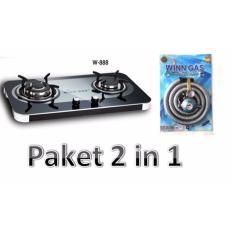 Winn Gas Kompor 2 Tungku W 888 + Selang Gas Paket Platinum