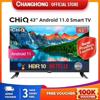 [Newest Android 11]-LED TV CHiQ 43 Inch L43G7P -Frameless ANDROID SMART TV Digital Garansi Resmi 3 Tahun