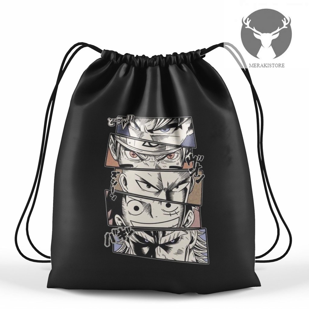 Tas Serut Pria Anti Air Terlengkap / String Bag Waterproof / 5 Anime