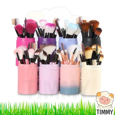 TIMMY - Kuas Make Up Tabung 12pcs Make Up Brush 12 Set In 1 Tube Import Murah