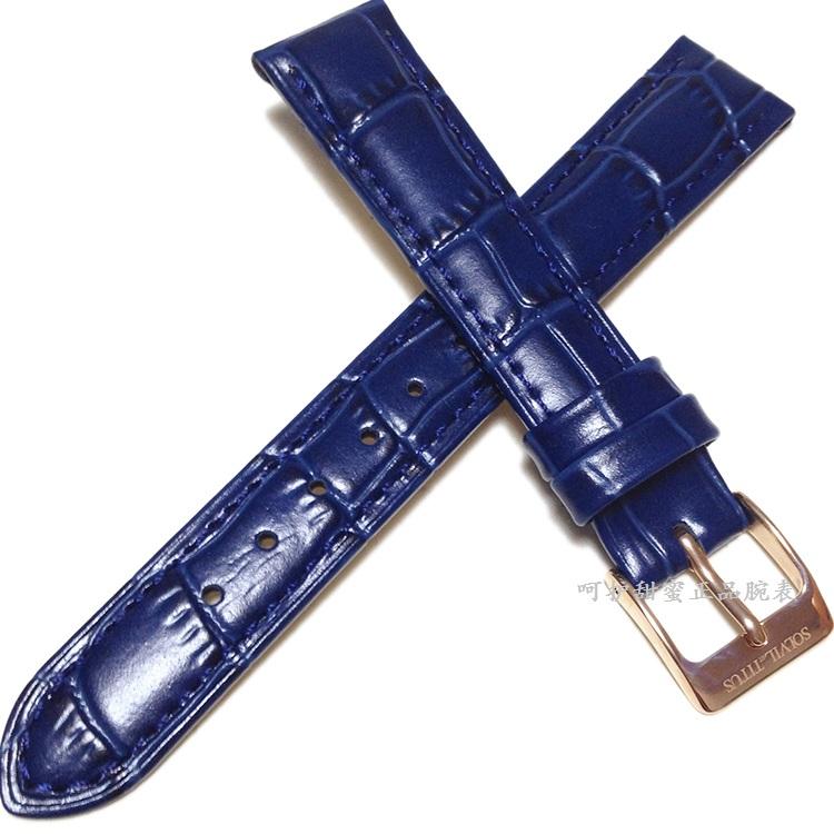 Solvil et Ketika Titus Tali jam tangan wanita Titus selamanya Jam Tangan ikat pinggang warna biru ruas bambu pola 16mm lebar