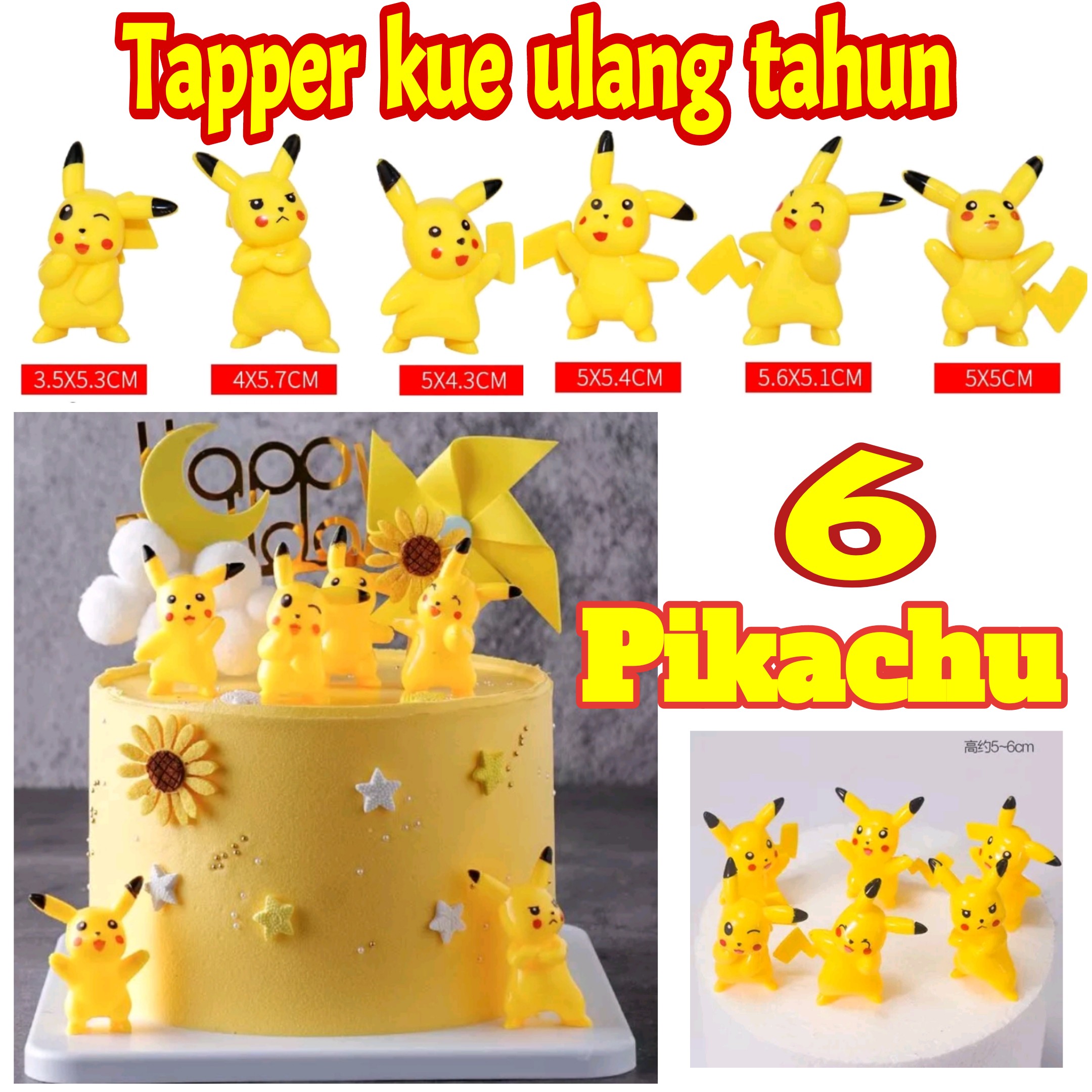 Topper Cake Ulang Tahun Pokemon Pikachu Lucu Lazada Indonesia