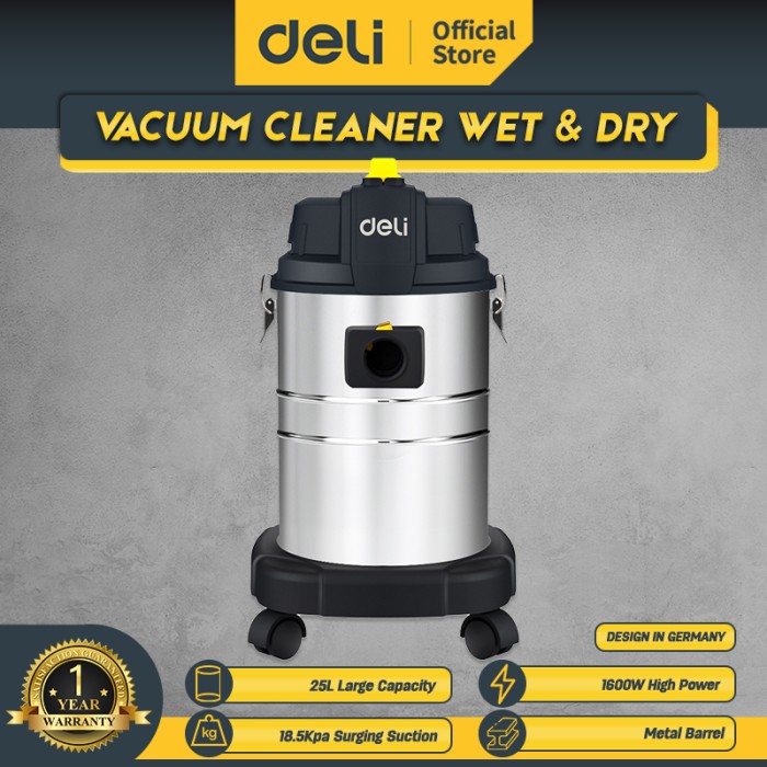 Deli Vacuum Cleaner Wet & Dry 25 Liter Kapasitas Besar EDL881825