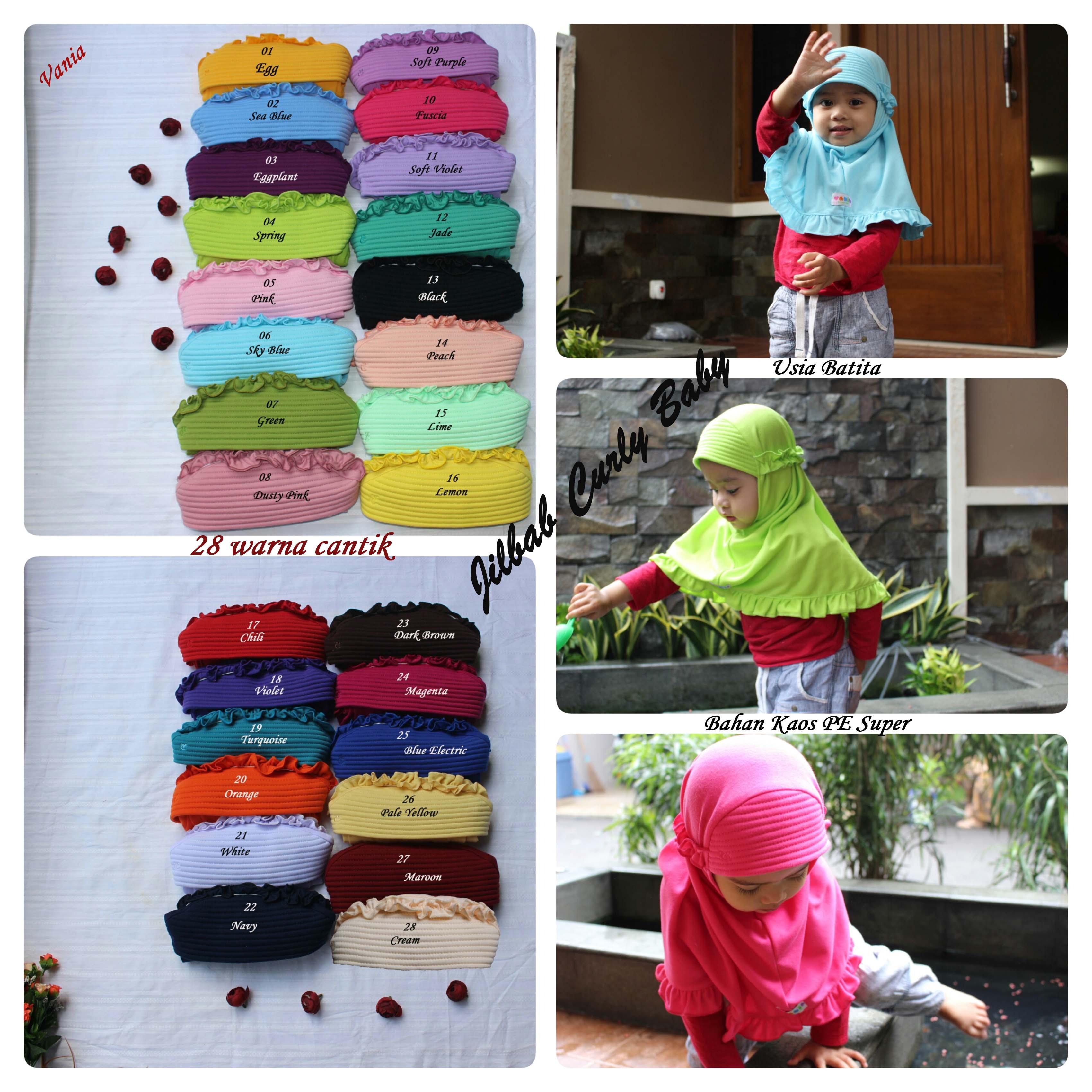 Jilbab Anak Bayi Vania CURLY BABY - Vania Muthi Hijab Instan Batita Balita Murah Terlaris Banyak Warna