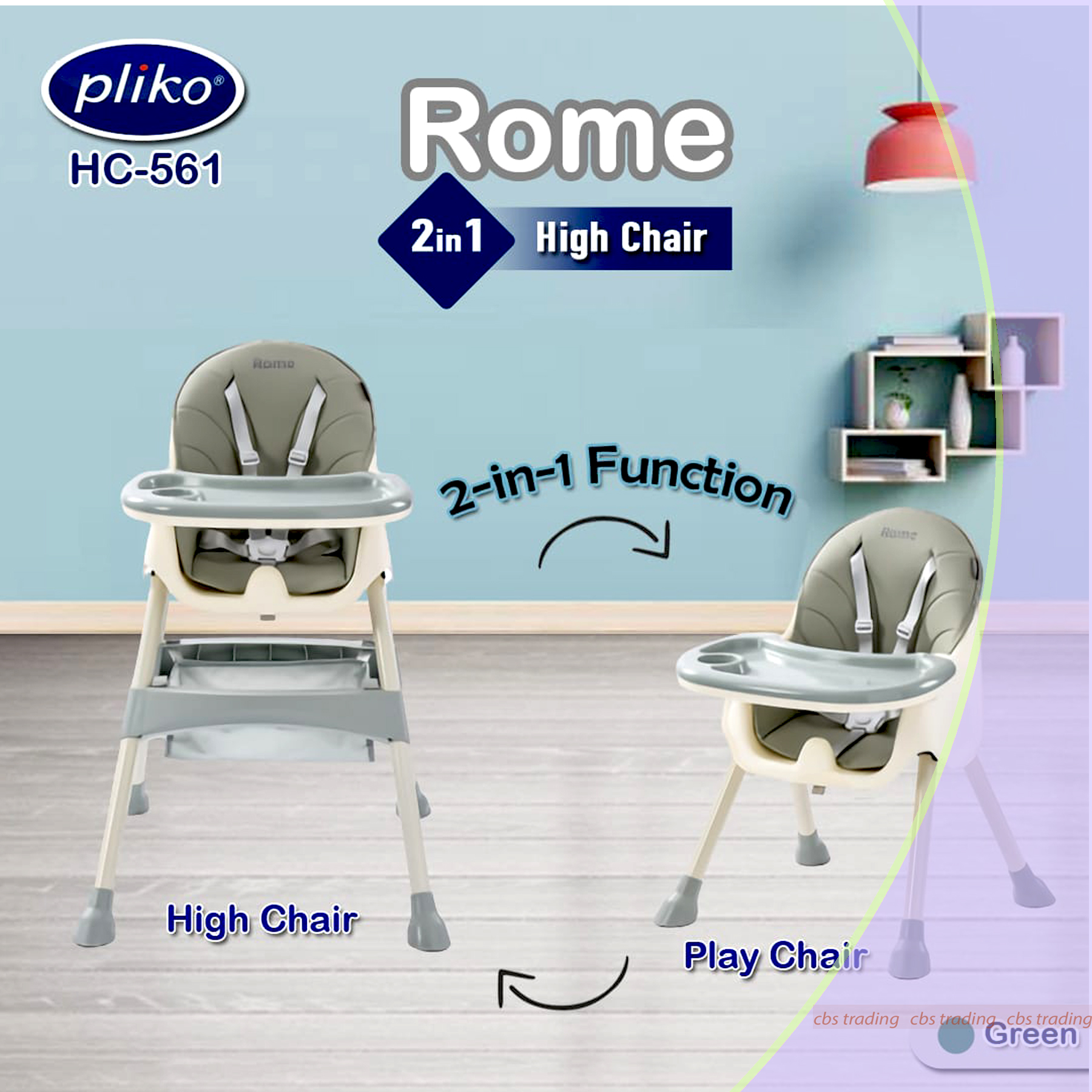 Pliko ROME Baby High Chair and Play Chair 2 in 1 HC 561 Pliko