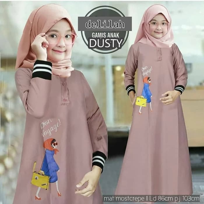 Baju Gamis Delilah Anak Perempuan Tanpa Hijab Ukuran M L Lazada Indonesia
