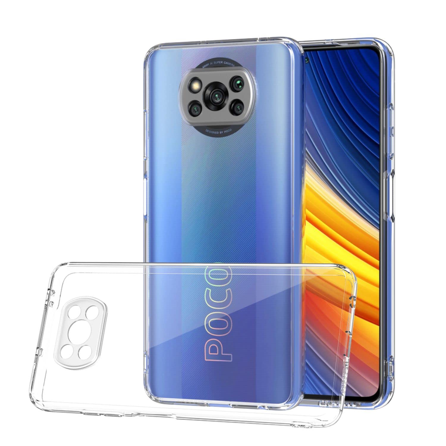 REY Silikonhülle Transparent Für Xiaomi Poco X3 NFC / Poco X3 Pro - Ultra Dünn, Kratzfest