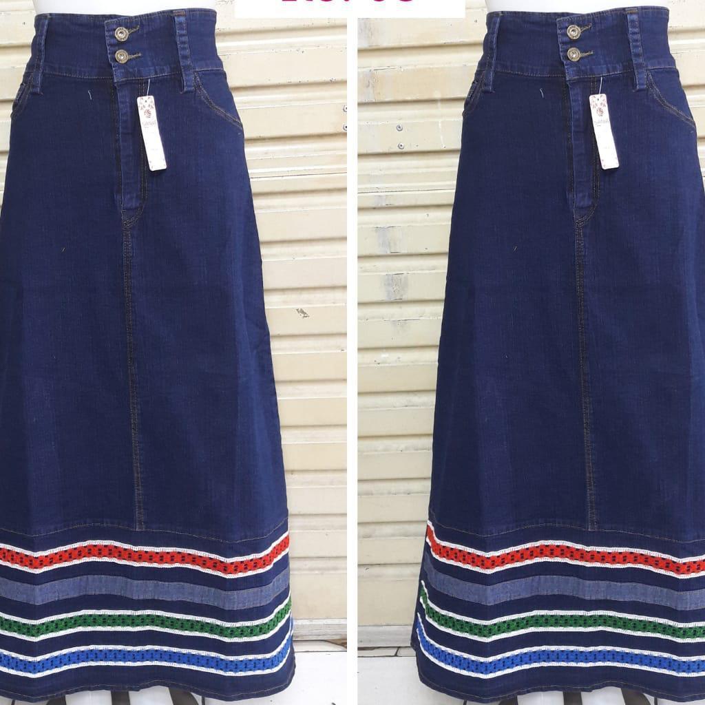 Rok Panjang Wanita Fashion Wanita Pakaian Wanita Rok Jeans Denim Fit Wanita