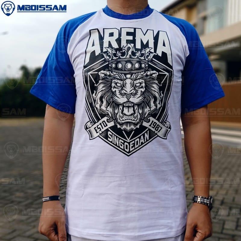 baju kaos AREMA FC KC60 raglan biru putih bagus murah asli malang