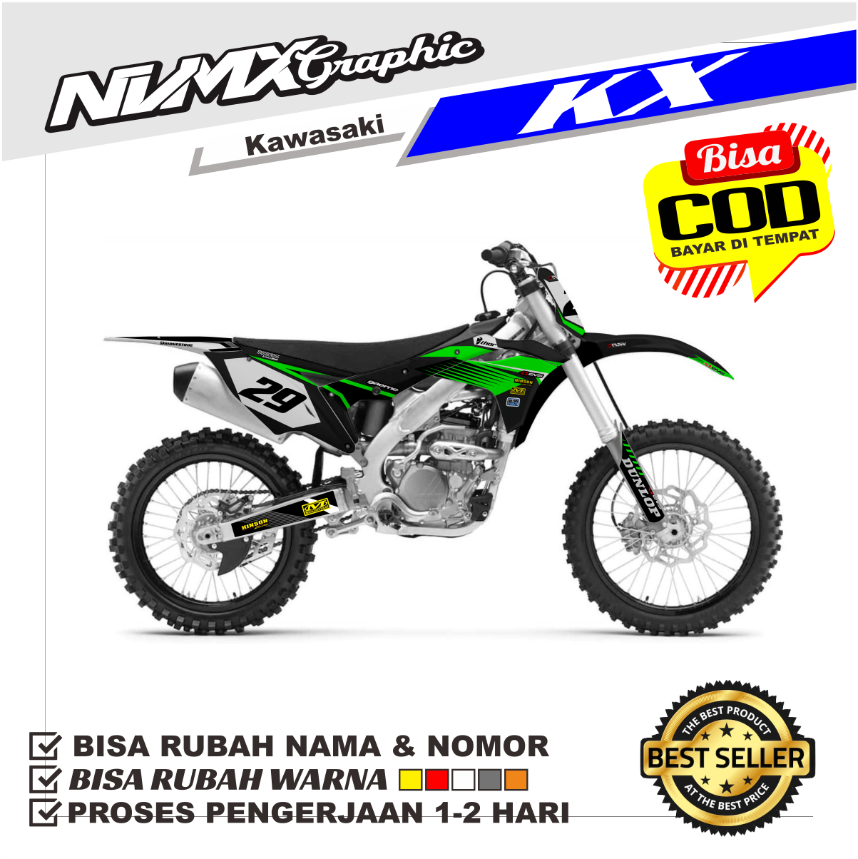 DECAL KX 250-450F HOLOGRAM STIKER VARIASI DEKAL KX CUSTOM FULL BODY ...