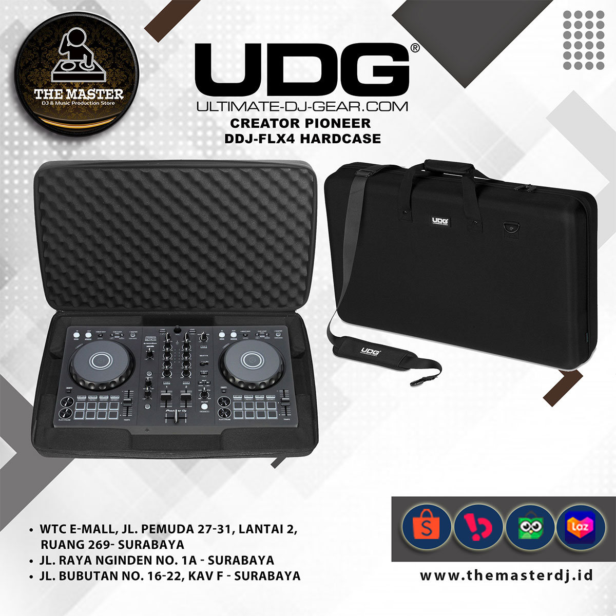 UDG Creator Pioneer DDJ-FLX4 Hardcase DJ Bag Tas Alat DJ | Lazada
