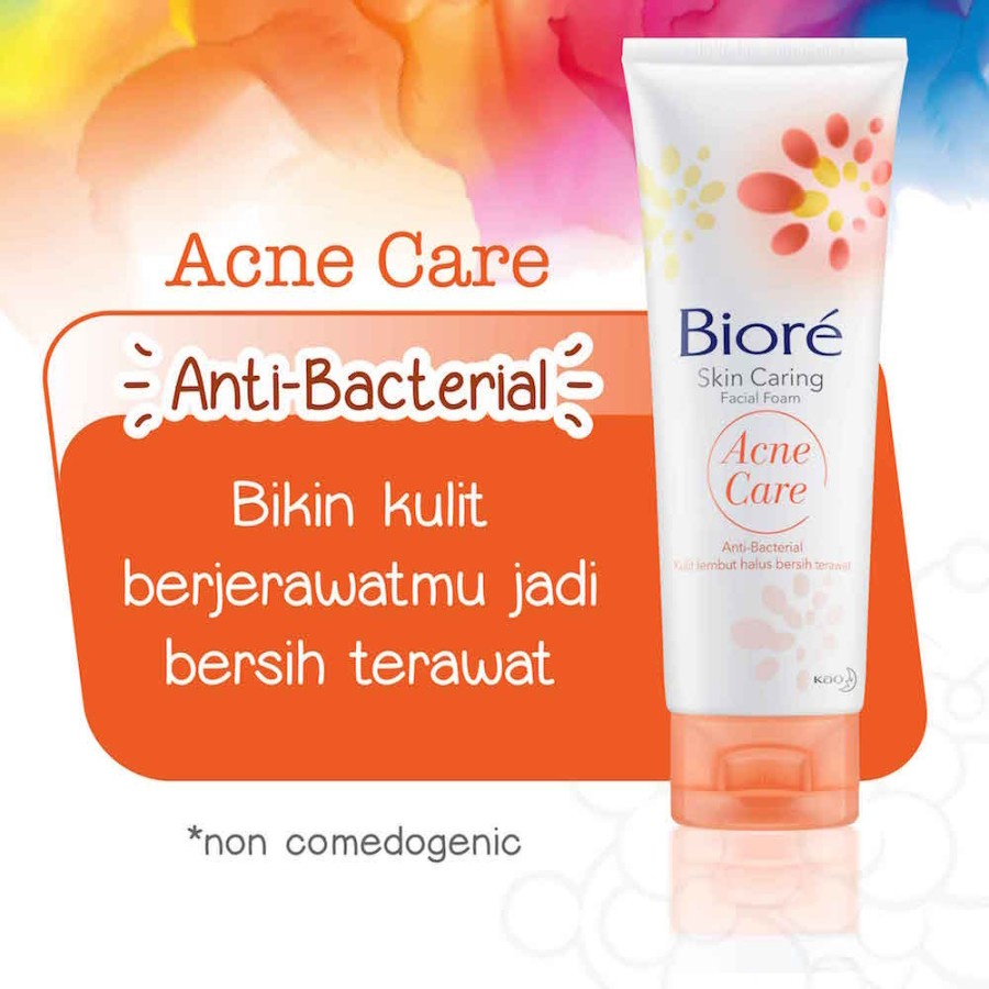 Biore Skin Caring Facial Foam 100gr Acne Care Mild Smooth Bright