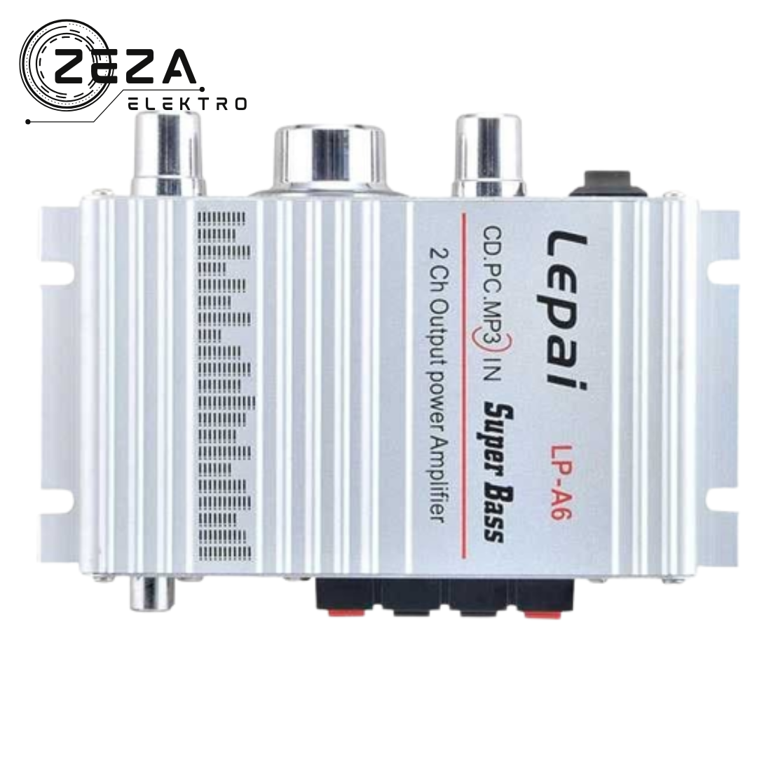 Lepy HiFi Mini Stereo Amplifier Treble Bass Booster 2A 12V LP-A6 Ampli