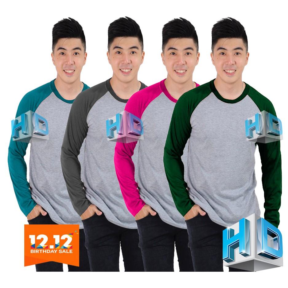 kaos raglan lengan panjang pria/wanitaabu tosca L () (abu tosca L)