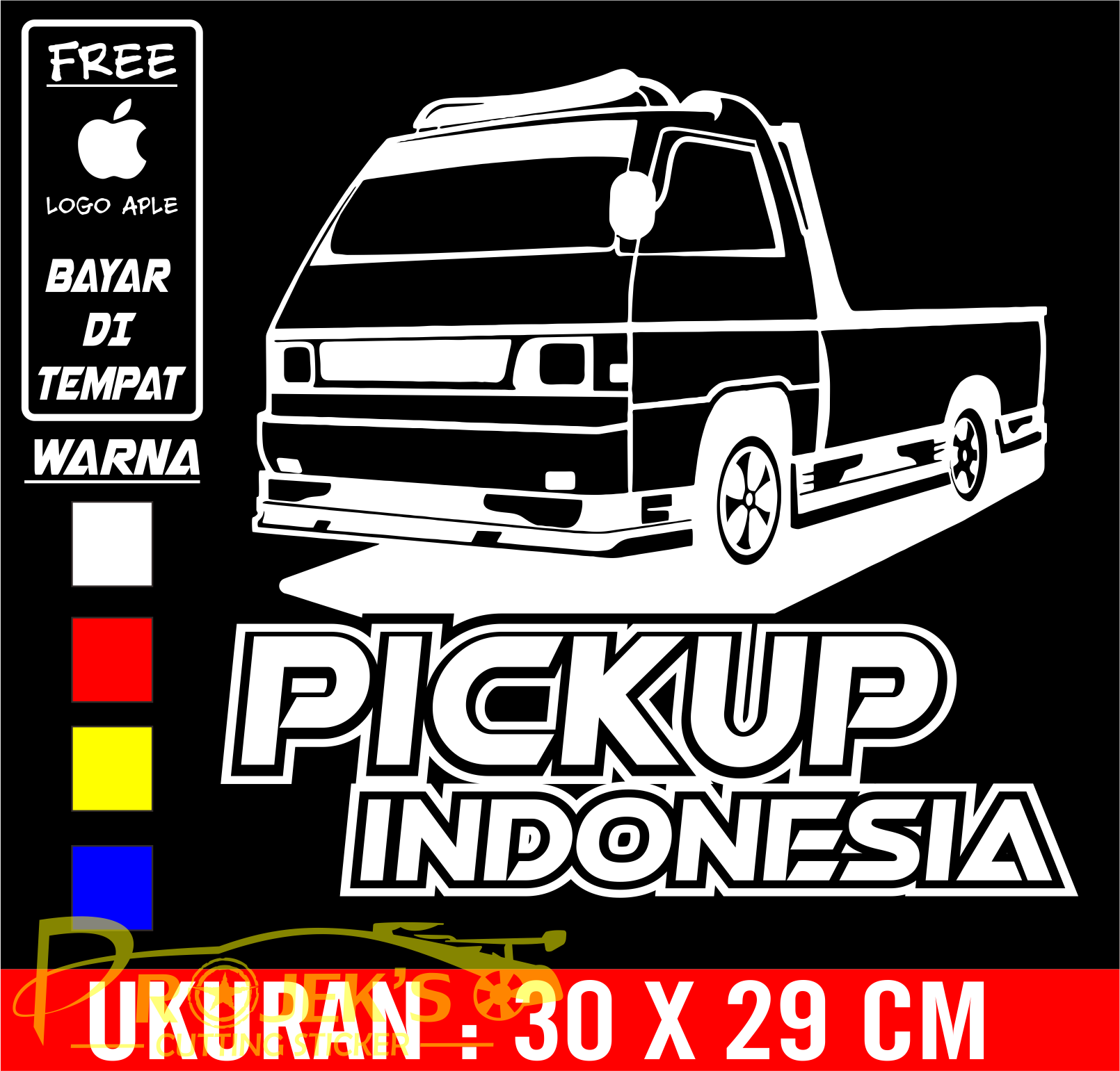 Cutting Sticker Mobil Stiker Tulisan Pickup Indonesia Lazada