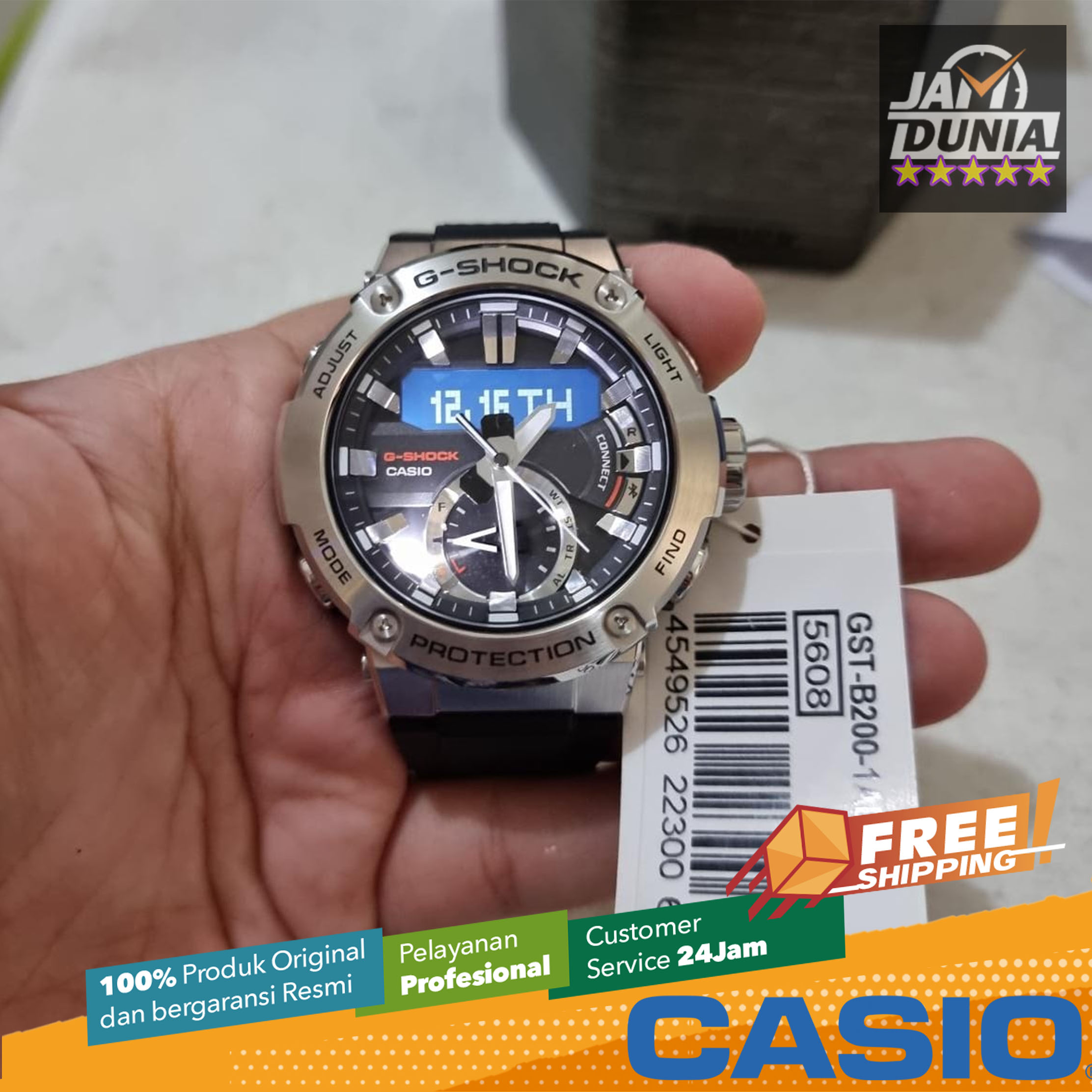 CASIO ORIGINAL - CASIO G-SHOCK GST-B200-1ADR - Men - Resin - Jamdunia / Jam  dunia JD19 # Jam Tangan Pria Cowok Anti Air Watch G SHOCK GSHOCK GSHOK SYOK  SOK GSTEEL DIGITAL