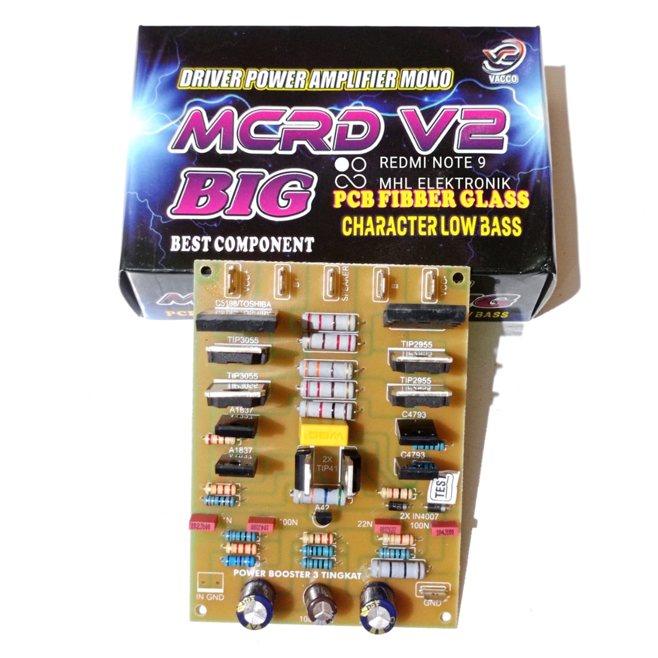 KIT Driver Power Mono MCRD V2 BIG Low Sub Booster 3 Tingkat Fiber VACCO