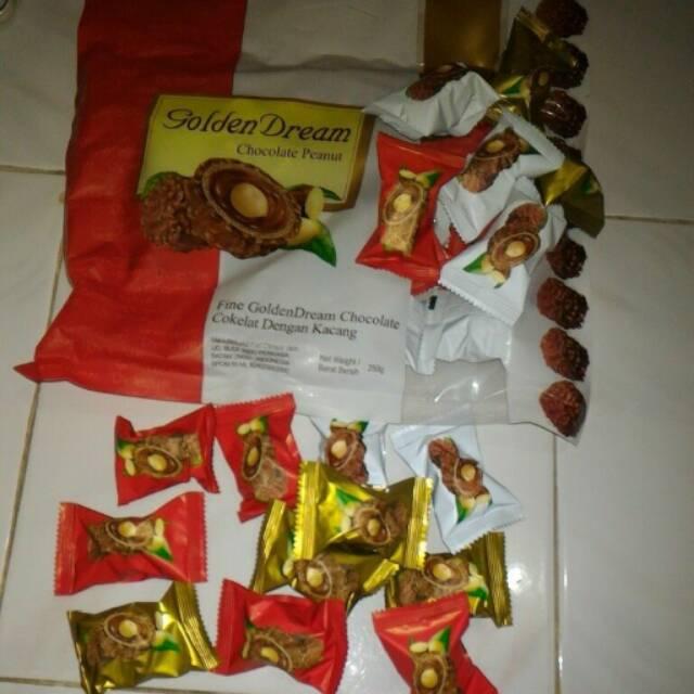 Fine Golden Chocolate Peanut Cokelat Dengan Kacang 250Gr Enak Banyak Kacang Coklat Kacang Lebaran