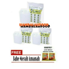 Hamdalahfood - 3 Air Zam Zam water Safe Wrap - 1 liter + Jahe Amanah
