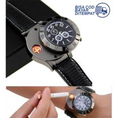 Jam Tangan Korek Elektrik USB Hadiah Api Rokok Quartz OULM Termasuk Kotak