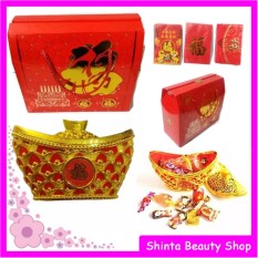 Permen Coklat Imlek Toples Gold + Paperbag Box & Angpao Xinjia
