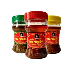 Lalitha Sambal Bawang + Sambal Ijo + Sambal Bajak Bu Rudy / Sambel Bu Rudi / Lebih Nikmat Dari Saus Sambal Roa Matah Mertua Pecel Teri Terasi dan Rujak / Letakkan di Tempat Sambal atau Botol Sambal / Sambal Ijo + Bajak + Bawang
