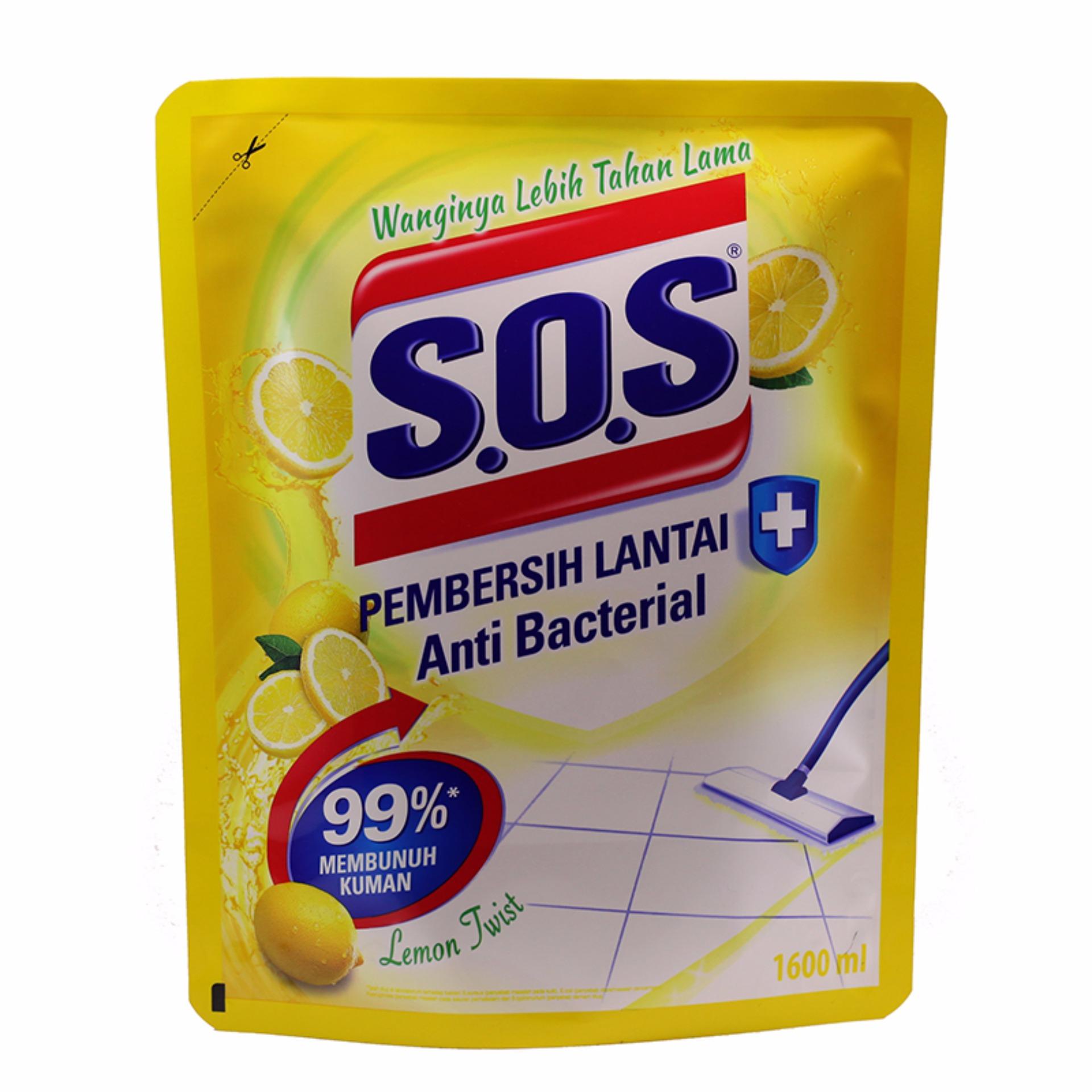 SOS Lemon Twist Refill Pembersih Lantai [1600 mL]