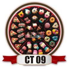 cokelat pelangi permen coklat aneka karakter (pizza, hotdog, donat disney, cupcake disney, eskrim disney) candytray kode CT09