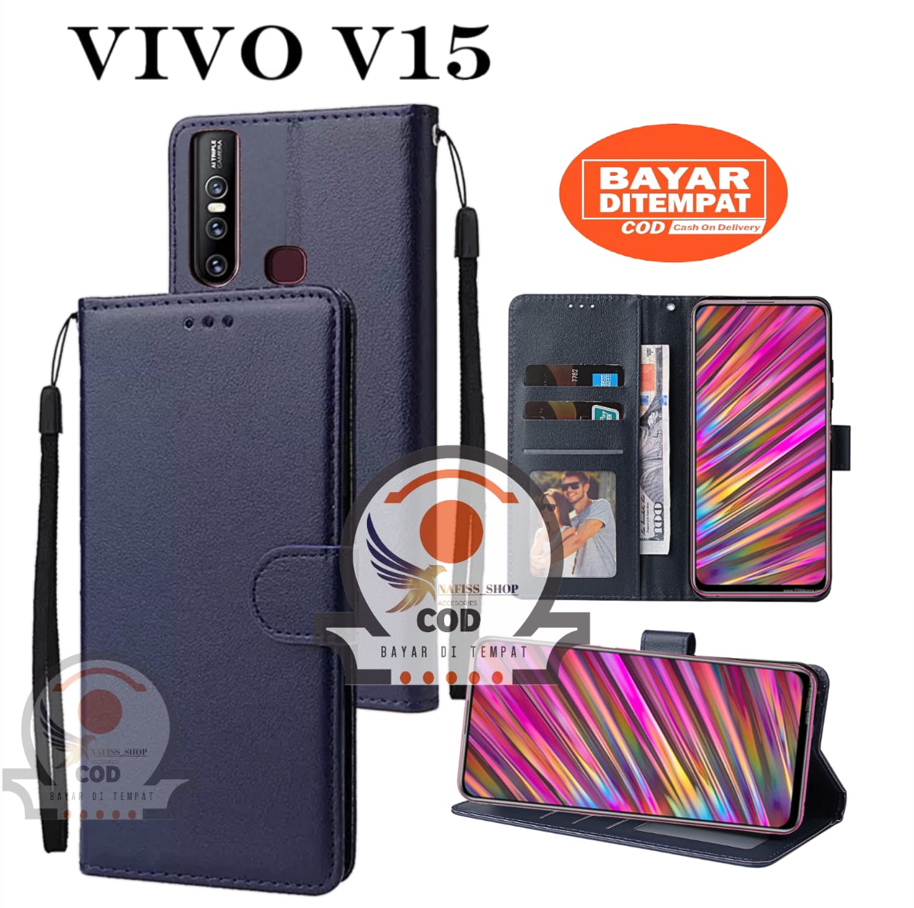 Flip Cover Vivo V15 Black Cover Flip Case VIVO V15 Flip Dompet