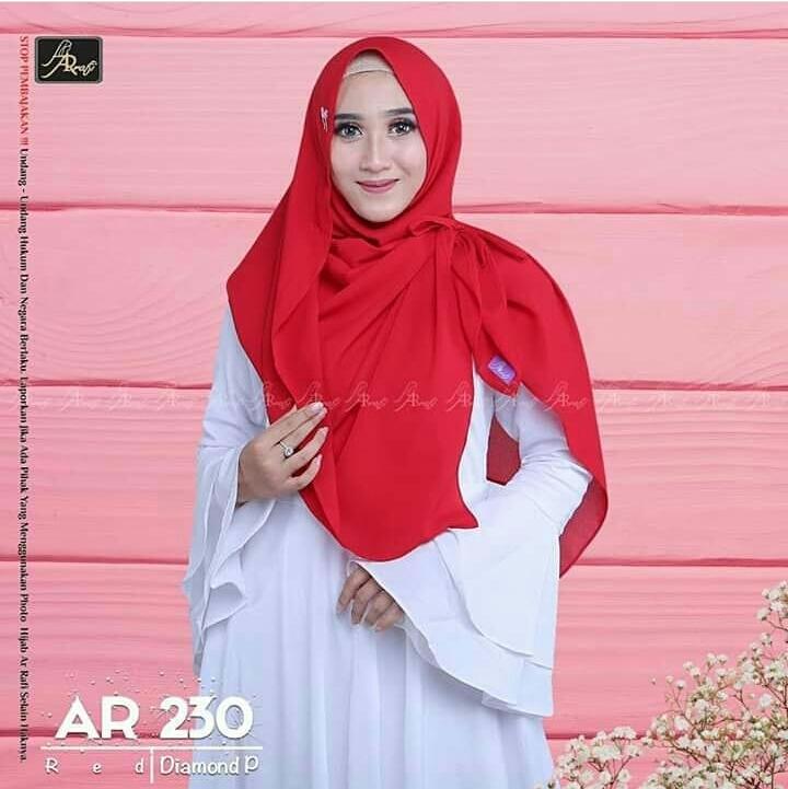 Hijab Arrafi AR 230 Red Jilbab Instan Pashmina Instan Pastan Ar Rafi Khimar