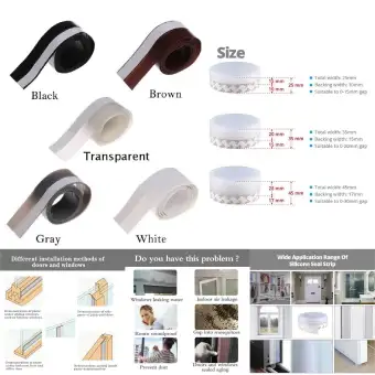 Free Shipping 5m Self Adhesive Rubber Silicone Door Windows Seal