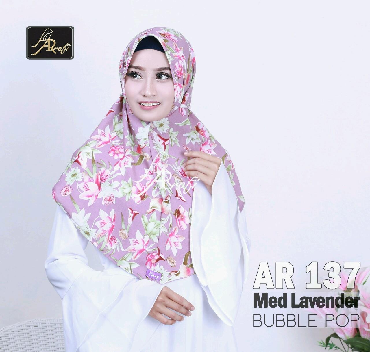 Hijab Arrafi AR 137 Med Lavender Jilbab Instan Ar Rafi Motif Kerudung Bergo Khimar Tali