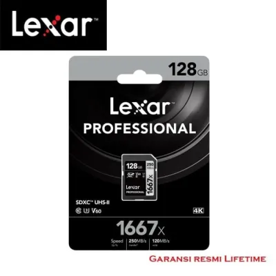 Memory Card Lexar SDXC 128GB 1667x Professional 250MB/s V60 - Resmi