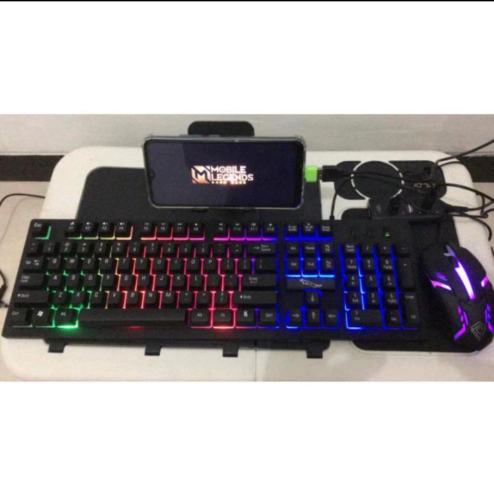 PAKET KOMPLIT KEYBOARD GAMING + MOUSE + USB HUB + MOUSEPAD + OTG MICRO