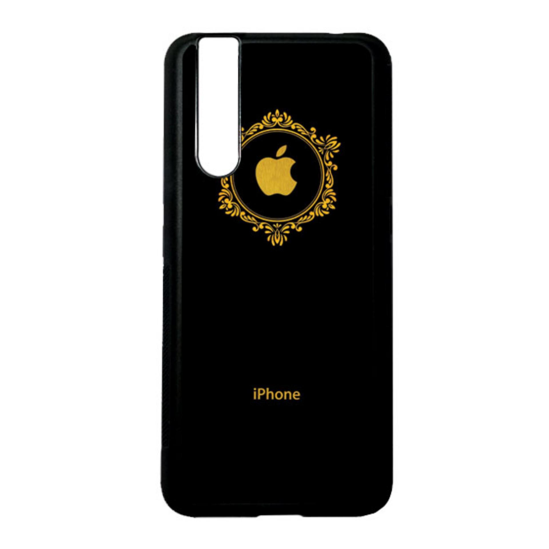 CARSTENEZIO Case Casing Vivo V15 Pro Case Softcase Hitam Motif Logo Apple 15