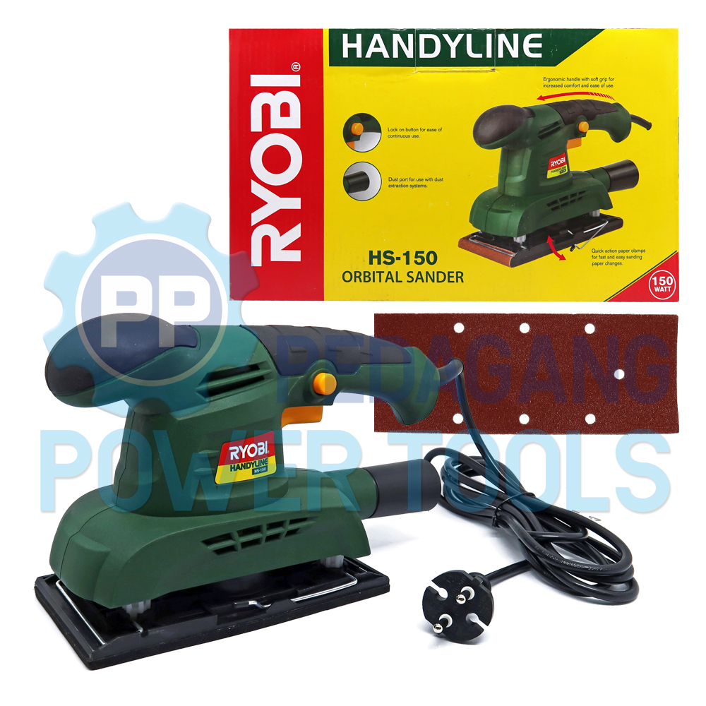 RYOBI MESIN AMPLAS KAYU LISTRIK PANJANG SHEET ORBITAL SANDER HS150