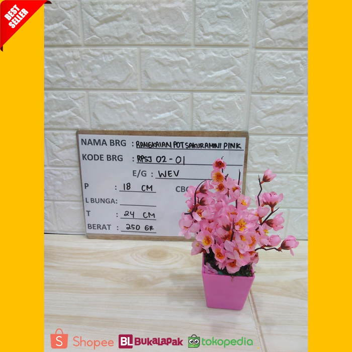 Rangkaian Pot Sakura Mini Bunga Rangkaian Pot Import Bunga